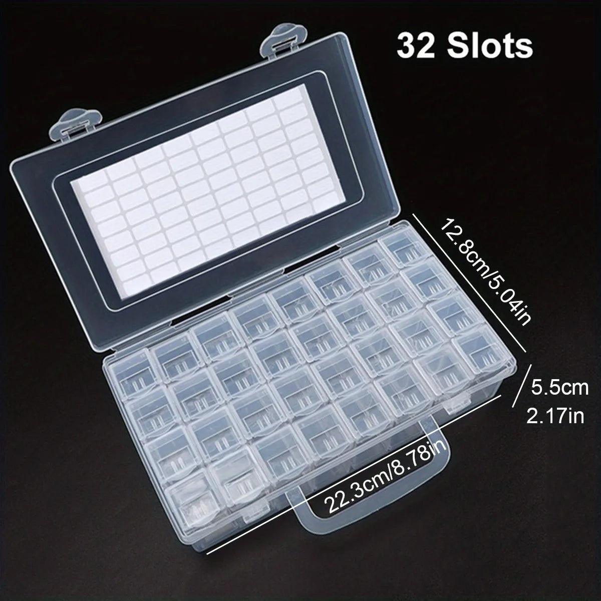 Clearance_1pc 32/40/42/48/56/64 Slots Plastic Storage Box, DIY Diamond Painting Beads Charms Jewelry Accessories Organizer Box_C
