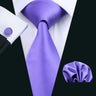 Male Gift Silk Men Tie Set Purple Violet Solid Paisley Striped Wedding Business Tie for Man Necktie Handky Cufflinks Barry.Wang