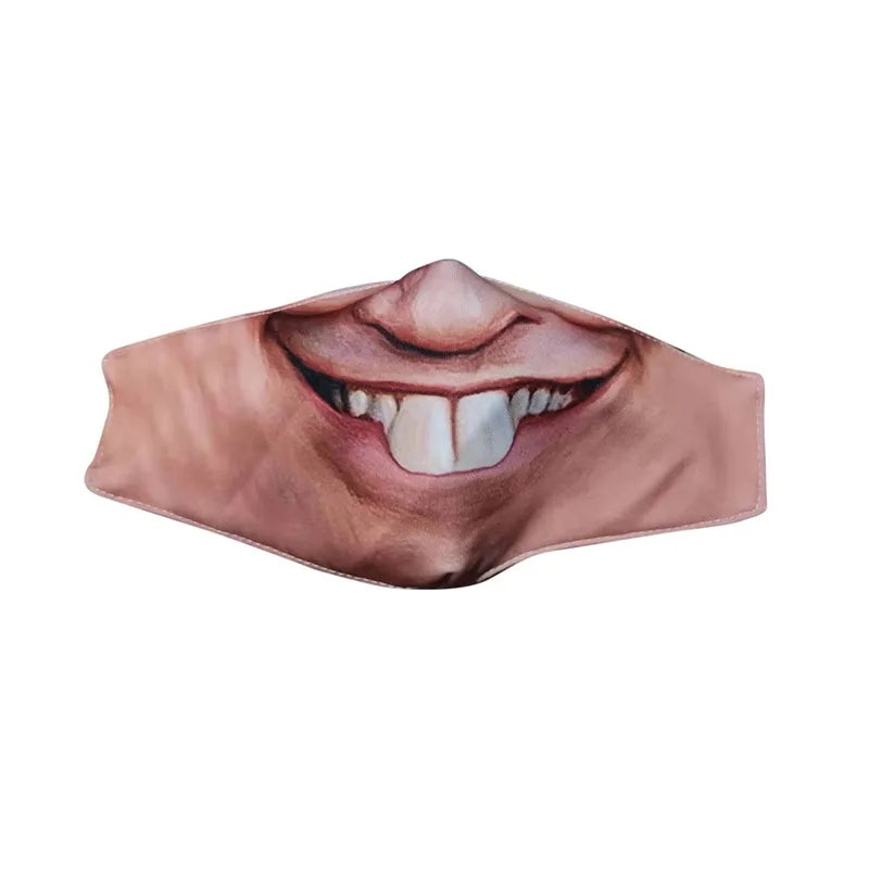 Halloween Adults Mouth Masks Funny Printed Cotton Blend Facial Expressions Washable Mascaras Face Shield Masque Facial Masks