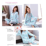 Women's Pajamas Set V-Neck Button down Top and Trousers Sleepwear Homewear Casual Nightwear Loungewear Autumn Winter Two-Piece