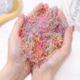 1000Pcs/Pack Disposable Elastic Hair Bands Colorful Scrunchie Girls Rubber Band Ponytail Holder Kids Hair Accessories Hair Ties