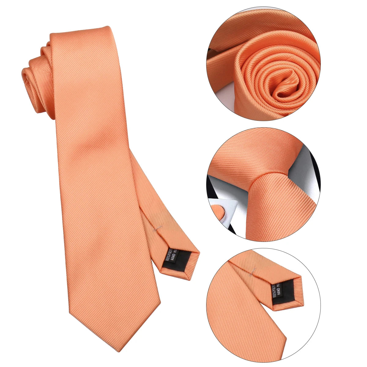 Corbata de marca de moda hecha a mano, sólida, con pañuelo y gemelos, para hombre, corbata, traje, camisa, accesorios de boda, regalos para hombre.