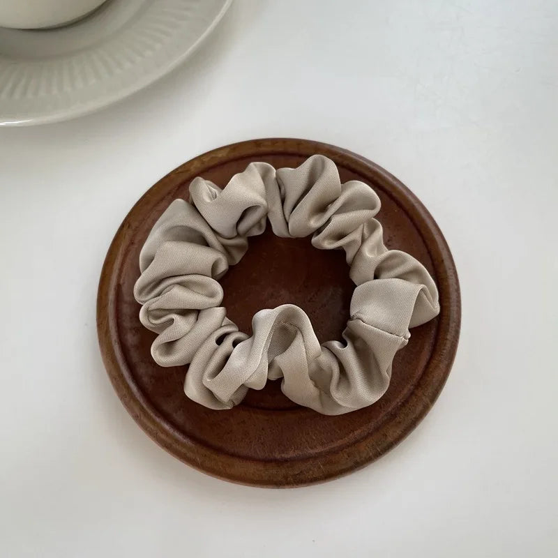 Silk Scrunchie Elastic Hair Bands Solid Color Women Girls  Headwear Fashion Headband Ponytail Holder Hair Accessories