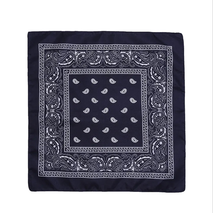 Fashion Hip Hop Bandana Kerchief Unisex Black Hair Band Neck Scarf Headwear Wrist Wraps Head Square Scarves Print Handkerchief
