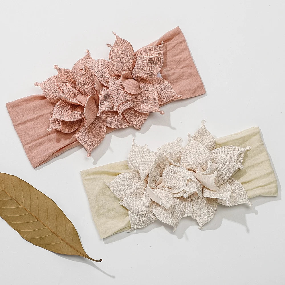 Newborn Baby Girl Headbands Baby Elastic Hair Band Head Flower Toddler Headband Cute Headwear Kids Accessories Nylon Hairban