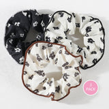 3/4Pcs Sweet Printed Elastics Hair Bands Women Girls Simple Scrunchies Korean Pink Mesh Hair Ties Ponytail Hair Accessories