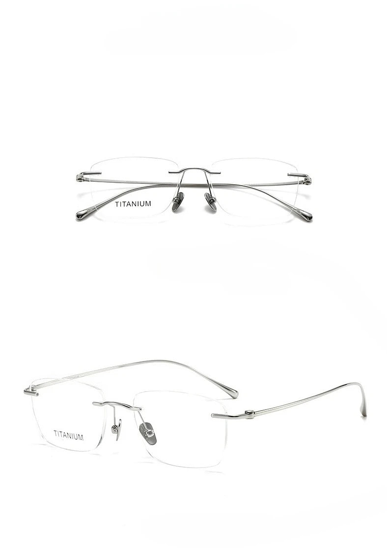 Fashionable and Simple Frameless Titanium Alloy Business Men's Glasses Personalized High-quality Women's Frames Suitable  Myopia