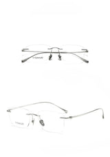 Fashionable and Simple Frameless Titanium Alloy Business Men's Glasses Personalized High-quality Women's Frames Suitable  Myopia