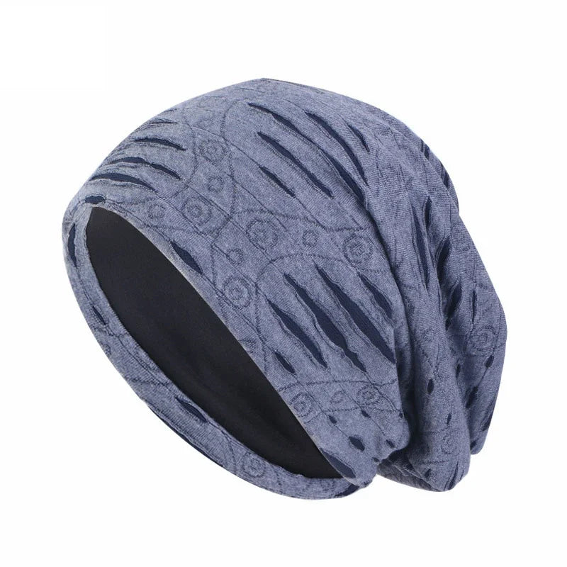 Unisex Men Women Beanie Cotton Night Sleep Cap Bonnet Chemo Hat Headwear Turban Baggy Hair Care Nightcap Pullover Hat Solid Colo