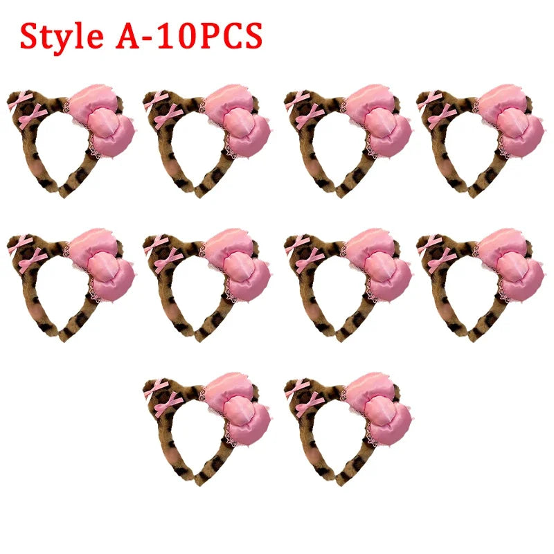 Kawaii Anime Cartoon Fashion Cat Hairband Bow Plush Hair Accessories Decorate Creative Personality Fashion Birthday Gift