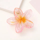 Gradient Flower Hair Clip Beach Hairpins Flower Claw Clips Hawaiian Style Headwear Summer Flower Hairpins Girls Hair Accessories