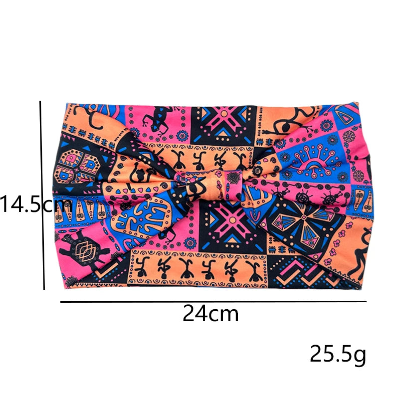 Bohemian Wide Headbands For Women Hairbands Tie Headband Retro Hair Band Elasticity Bandanas Headwear Turbans Hair Accessories