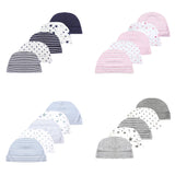 Kiddiezoom 5 Pcs/Lot Fashion Casual Cute 0-6Months Newborn Boy Girl Hats 100%Cotton Soft Infant Caps Baby Accessories