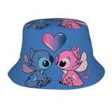 Unisex Kawaii Bucket Hats Funny Stitch Cartoon Accessories Bob Hat For Beach Headwear Lightweight