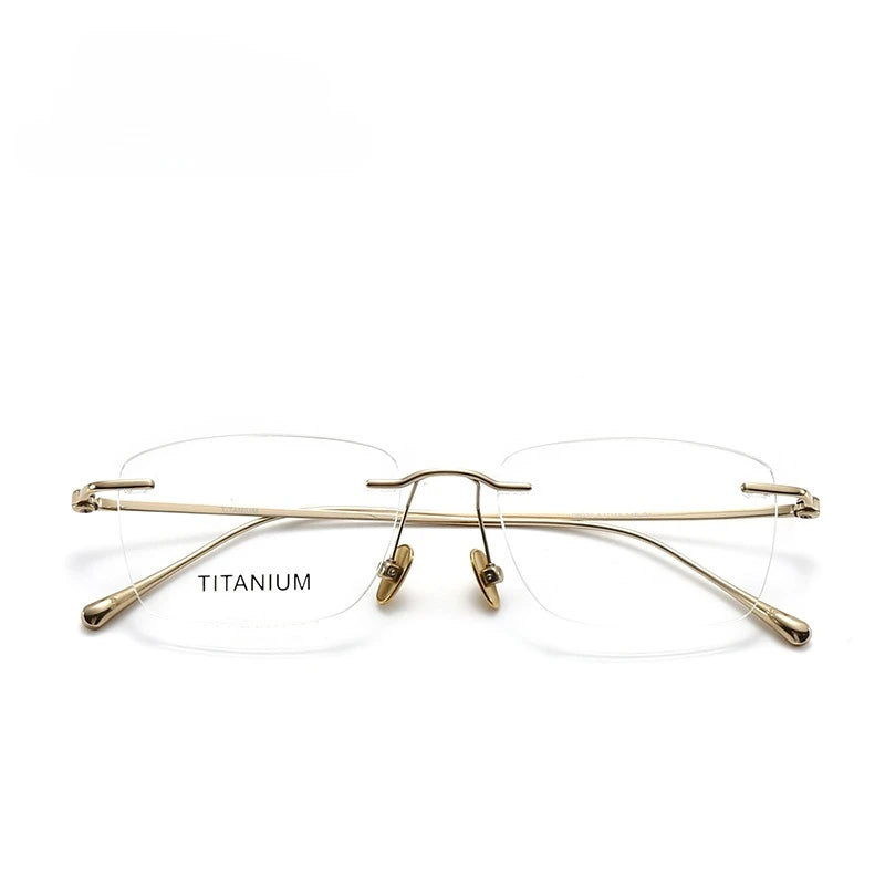 Fashionable and Simple Frameless Titanium Alloy Business Men's Glasses Personalized High-quality Women's Frames Suitable  Myopia