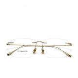 Fashionable and Simple Frameless Titanium Alloy Business Men's Glasses Personalized High-quality Women's Frames Suitable  Myopia