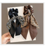2024 New Korean Floral Bowknot Hair Ties for Women Girls Sweet Elastics Long Ribbon Ponytail Scarf Hair Tie Hair Accessories