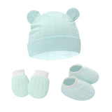 2-3pcs Spring and Autumn Baby Hat ear shape Bonnet Gloves Socks Set  Newborn Hats Fall Casual Photography Props Nightcap Fashion