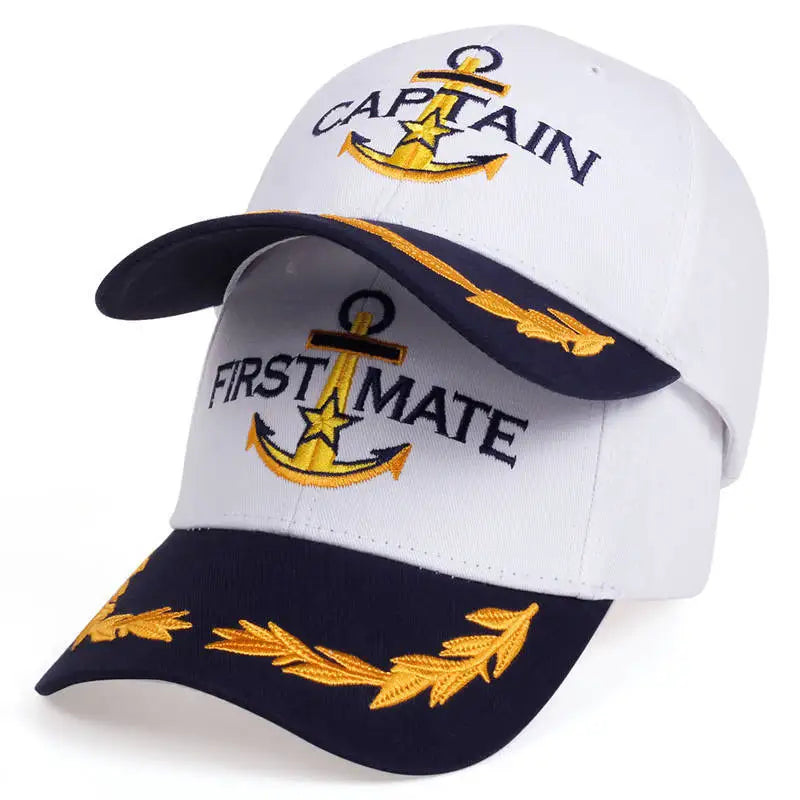 Men Women Baseball Caps Embroidered Captain & First Mate Hats Boating Marine Sailor Perfect Nautical Gift Presents Party Fun Hat