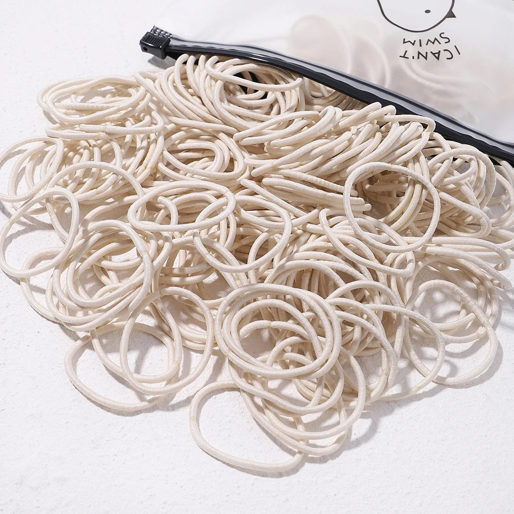 50PCS Macaron Rubber Band Hairband Headband High Elastic Durable Hair Ring Tied High Ponytail Women's Kids Hair Headwear