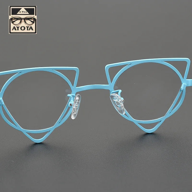 Ultra Light Pure Titanium Inverted Triangle Glasses Frame Female New Multi-color Personality Myopia Reading Prescription Eyewear
