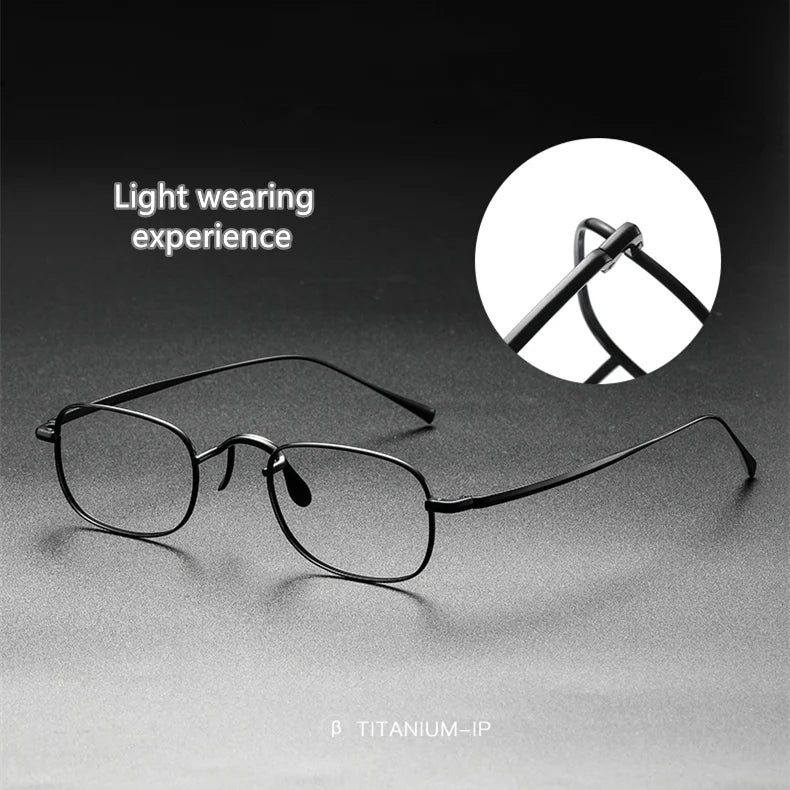 Vintage Small Square Oval 6.5g Ultra-Light Pure Titanium frame ，KJ45|Thin Frame of Golden Wire|For Men and Women