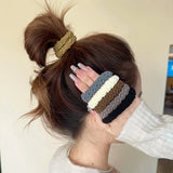 50/10Pcs New Korean Woman Big Elegant Elastics Hair Band Solid Color Scrunchies Hair Ties Ladies Ponytail Hold Hair Accessories