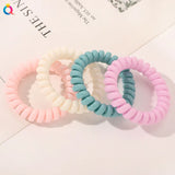 High Elasticity Telephone Coil Hairbands Women Spiral Hair Ties Girls Hair Rings Rope Solid Color Hair Accessories Gum Scrunchy