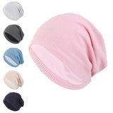 Unisex Men Women Beanie Cotton Night Sleep Cap Bonnet Chemo Hat Headwear Turban Baggy Hair Care Nightcap Pullover Hat Solid Colo