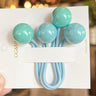 2pcs/lot Ponytail Ball Hair Ties For Girls Elastics Hairband Colorful Twin Bead Pom Balls Hair Rope Kids Hair Accessories