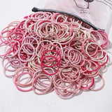 50PCS Macaron Rubber Band Hairband Headband High Elastic Durable Hair Ring Tied High Ponytail Women's Kids Hair Headwear