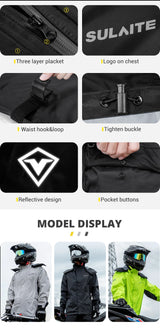 Motorcycle Raincoat Men Women Waterproof 100% Motorcycle Rider Raincoat Suit Moto Raincoat Rain Coat Jacket Pants Biker Rain Set