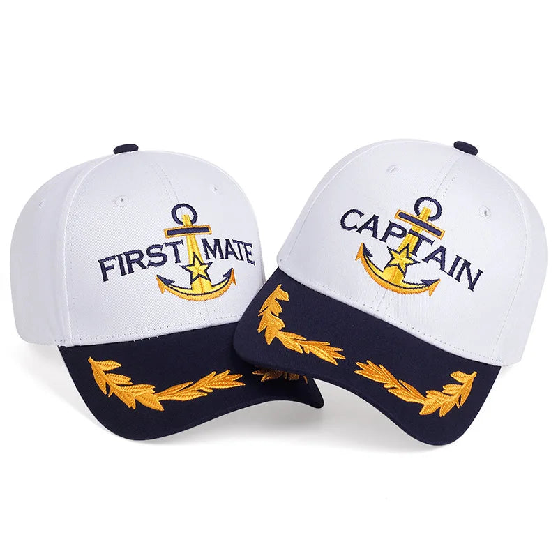 Men Women Baseball Caps Embroidered Captain & First Mate Hats Boating Marine Sailor Perfect Nautical Gift Presents Party Fun Hat