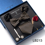 Holiday Gift Box Tie For Men Tie Handkerchief Pocket Squares Cufflink Set Necktie Box Man Dark Grey April Fool's Day