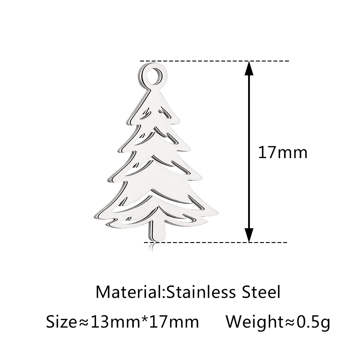 5Pcs Xmas Tree/Candy Cane/Snowman/Santa Claus Charm Stainless Steel Boots Christmas Pendant DIY Necklace Bracelet Jewelry Making