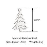 5Pcs Xmas Tree/Candy Cane/Snowman/Santa Claus Charm Stainless Steel Boots Christmas Pendant DIY Necklace Bracelet Jewelry Making