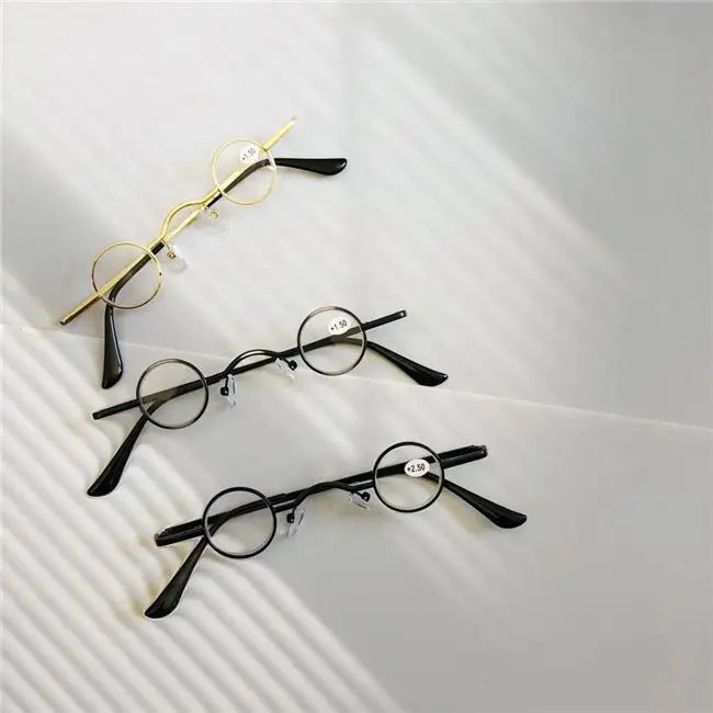 cubojue small round reading glasses +100 +150 +200 +250 +300 glass lens narrow nerd spectacles eyeglasses frames