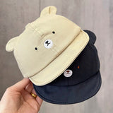 Cute Bear Ear Baby Baseball Cap Summer Short Brim Infant Toddler Sun Hat Cartoon Baby Boys Girls Cotton Peaked Caps