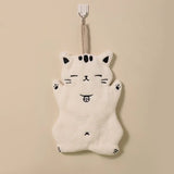 Hanging Hand Towel Home Coral Fleece Hands Towel Kitchen Hanging Washcloth Double-layer Thickened Speed Absorbent Handkerchief