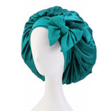 Women Shower Cap Sleeping Satin Bonnet Lace-up Bow Waterproof Women Braids Curly Night Hat Beauty Parlor Cap Salon Hat
