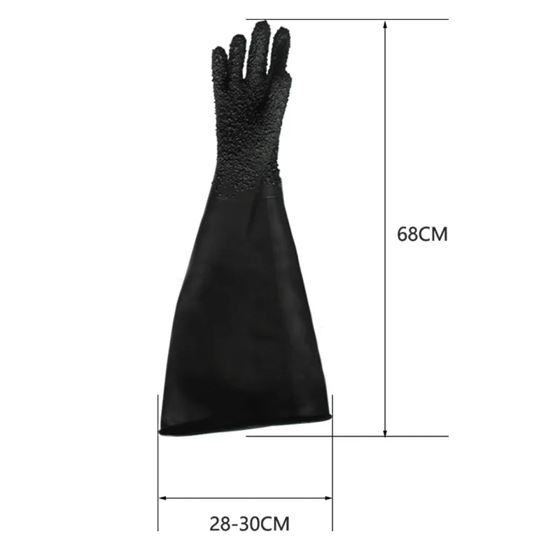 Sandblasting Rubber Gloves High-pressure Long Thicken Particles Wear-resistant Gloves Sandblasting Acid Alkali Resistant Gloves