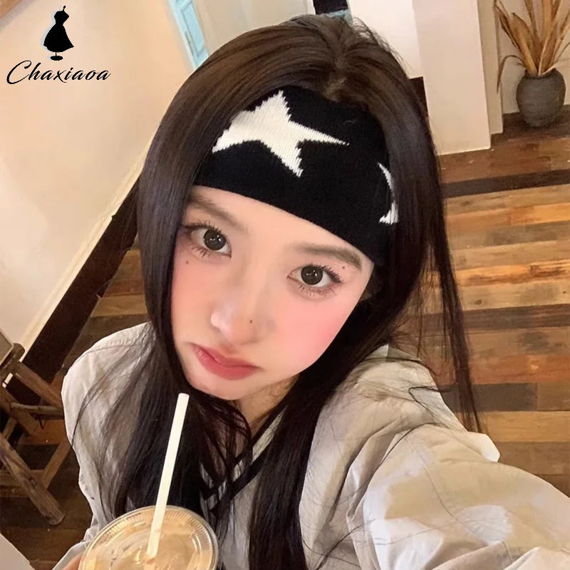 Star Embroidery Sports Headband for Running, Cycling, Yoga | Black Headbands for Women No Slip Soft Hair Accessories