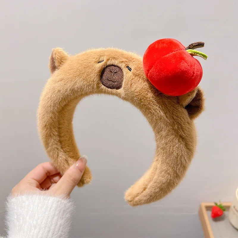 New Kawaii Pink Rabbit Banana Guinea Pig Plush Headband Creative Funny Fun Fashion Portable Cute Anime Headband for Woman Girls