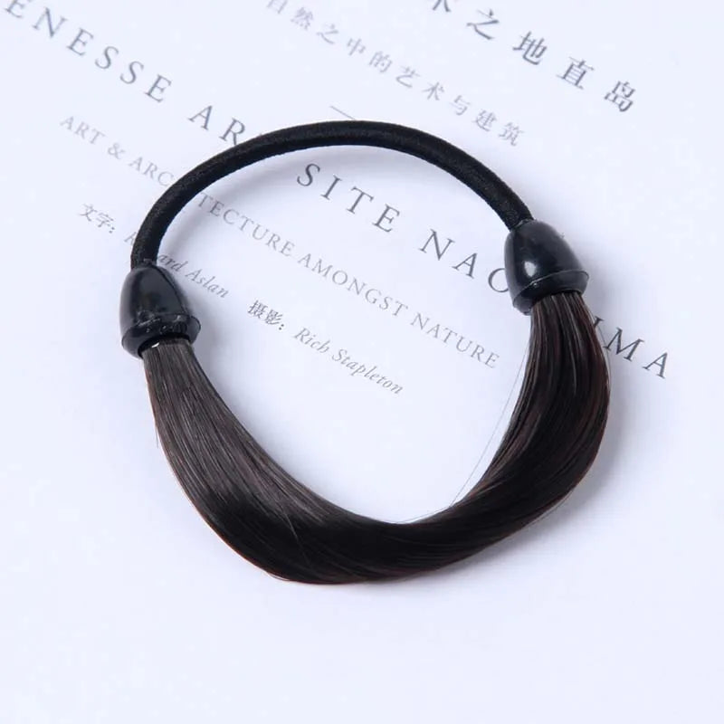 Wig Braided Rubber Band Elastic Hair Rope Tie Head Hair Ring Wig Braid Fixed Hairstyle Elastic Band Extension Ponytail Holder
