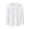 Men's Solid Color round Neck Long Sleeve T-Shirt Cotton Summer Comfortable Breathable Casual Top in Various Colors