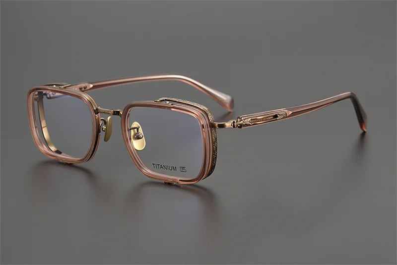 Exquisite Titanium Handmade Glasses Frame Mens Women Retro Square Spectacle Frames Eyeglasses Japanese Design Oval Round Eyewear