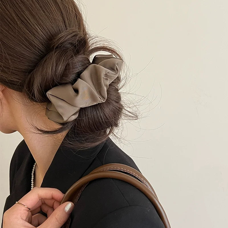 1pcs Women Silk Satin Scrunchies Korean Ladies Girls Korean Elastics Hair Band Ponytail Hold Hair Tie Satin Hair Accessories