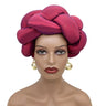 Exaggerated Big Braid Head Band African Raw Silk Turban Cap for Women Nigeria Wedding Party Headpiece Female Headband