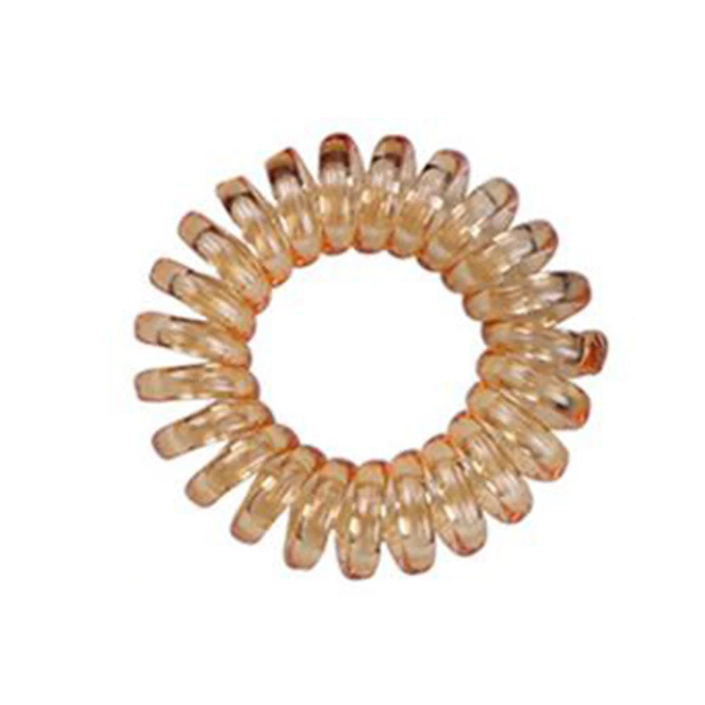 Telephone Wire Elastic Clear Hair Bands Plastic Spring Gum For Hair Ties No Crease Coil Hair Tie Ponytail Hair Accessories
