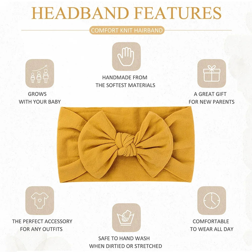 1Pc Baby Nylon Headscarf Astique Suitable Newborn Girl Flower Handmade Headband Elastic Hairband Turban Toddler Hair Accessories